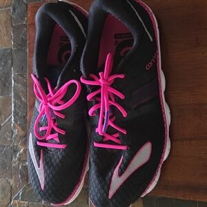 Women's Black and Pink Running Shoes